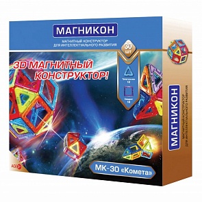 Конструктор магнитный – Комета, 30 элементов (Магникон, МК-30)
